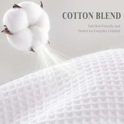 Stall Waffle Weave Shower Curtain Heavyweight Cotton Fabric White 60Wx72L | Soft Cotton Cloth,3D Square Truely Waffle,Washable, Hotel Luxury Spa, Shower Curtains for Narrow Bathroom 12 Plastic Hooks - color: White, size: Stall 60"W x 72"L