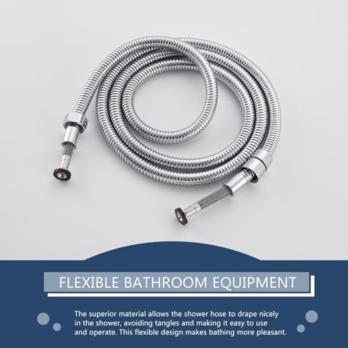 Angle Simple Replacement Shower Hose 79", Extension Hose 1/2" IPS, Chrome | Stainless Steel, Suitable for Handheld Shower Head, Dog Bathing, Bathroom Washing, Flexible, No Tangles - color: Chrome, size: 79 Inch
