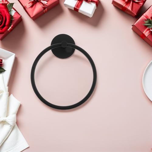 NUOBESTY Self-Adhesive Round Towel Ring Stainless Steel Hand Towel Holder Wall Mounted No Drilling Bathroom and Kitchen