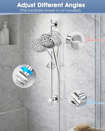 All Metal Shower Slide Bar with Adjustable Handheld Shower Head Holder, 25 Inch SUS304 Stainless Steel Shower Rail, Replacement for RV, Camper, Hotel & Bathroom, Polished Chrome - color: CH