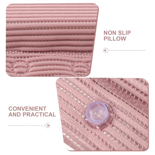 Non-Slip Bath Pillow for Tub with 8 Strong Suction Cups - Bathtub Headrest Neck Back Support for Women Spa Hotel Relaxing Bath Accessories (Pink)
