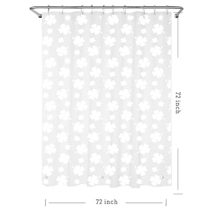 Clover Shower Curtain Liner 72 x 72, Plastic Waterproof 4G Lightweight Shower Liner for Bathroom, with Grommets Holes and 3 Heavy Duty Magnetic Weights - color: Clover