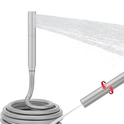AYIVG Brushed Nickel Finish Round Brass 2 In 1 Function High Pressure Handheld Shower Head Sprayer Hand Shower Wand with 59 Inch Hose For Bathroom Shower System - color: Brushed Nickel