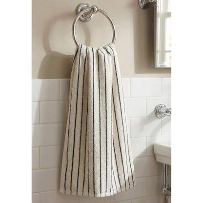 6 Piece Black and White Striped Hand Towels,100% Cotton Bathroom Towels Ultra Soft and Highly Absorbent Hand Towels for Bathroom Kitchen, Showering, Spa, Gym,Hotel (13” x 29”) - color: White