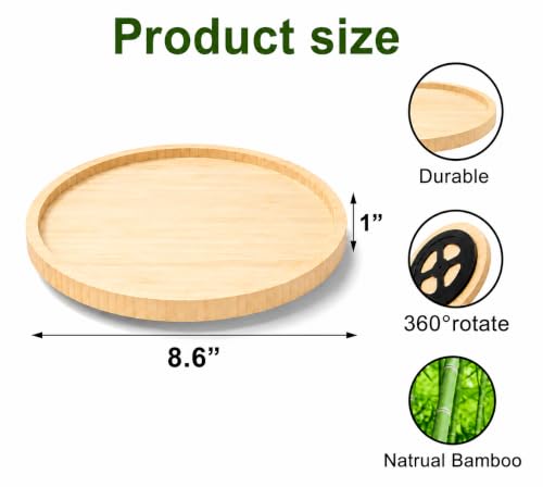 Bamboo Bathroom Organizer Tray for Vanity, Countertop and Sink | Rotating bamboo tray organizes perfume, cosmetics and toiletries on vanities, bathroom counters, sinks or coffee tables.