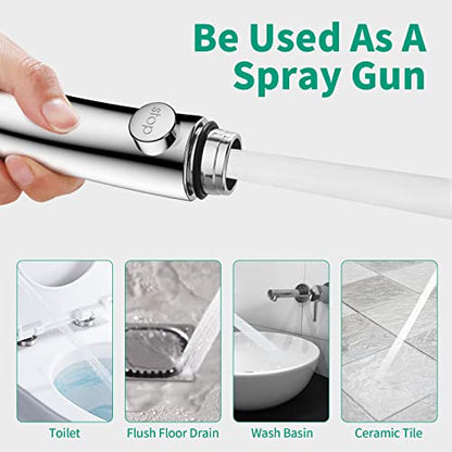 High Pressure Shower Head with Handheld, Chrome | On Off Shower for RV with Stop Button and 3 Modes, Detachable Water Saving Shower Head with Hose and Self-Adhesive Bracket - color: Chrome
