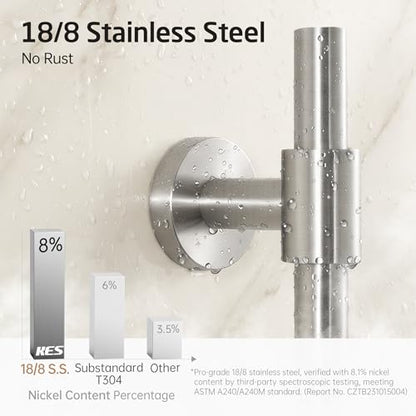 KES All Metal Shower Slide Bar 30-Inch with Adjustable Shower Head Holder | Non-Plastic Shower Sliding Bar with 18/8 Stainless Steel Adjustable Bracket Cover Existing Holes, Brushed Steel - color: Brushed Steel