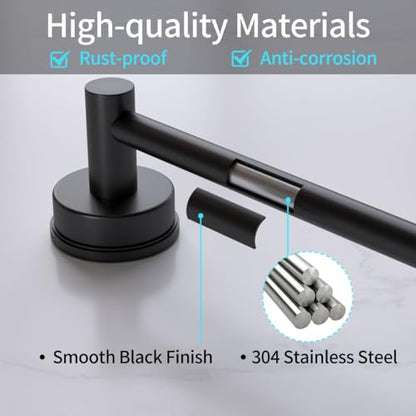 Adjustable Towel Bar Suction Cup 14.6Inch~24 Inch for Bathroom Wall, Towel Racks for Bathroom,Stainless Steel Bath Towel Holder for Shower
