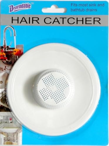 2 Pack Rubber Hair Catcher for Shower & Bathtub Drains – Flexible Drain Cover Strainer Hair Stopper Trap, Sits Securely on Top (No Suction Needed), Reusable & Easy to Clean