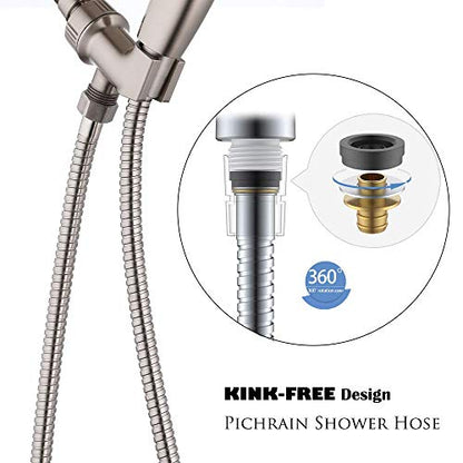 Kink-Free Stainless Steel Shower Hose Replacement, 60 Inch, Anti-Twist Flexible Metal Shower Head Hose, Brushed Nickel - color: Brushed Nickel, size: 60 Inch