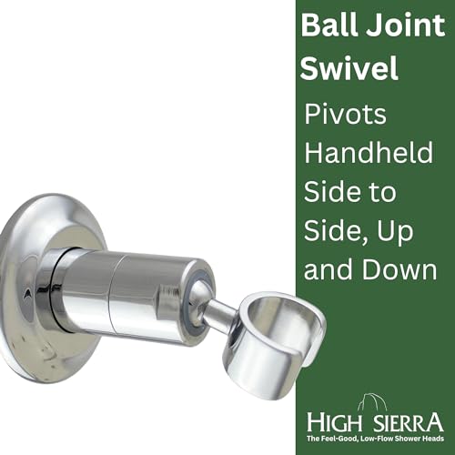 High Sierra® - Solid Metal Wall Mounted Holder for Handheld Shower Heads - Brushed Nickel Finish - color: Nickel