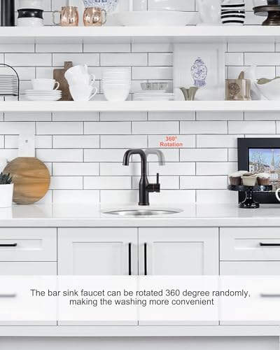 Bar Faucet Oil Rubbed Bronze: ARCORA Single Hole Wet Bar Sink Faucet - Prep Sink Faucet 360 Swivel - Small Kitchen Bathroom Tap with cUPC Supply Lines - color: Oil Rubbed Bronze