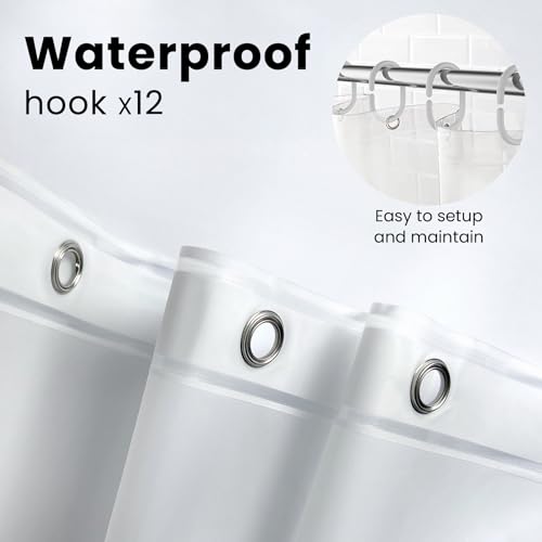 LiBa Bathroom Shower Curtain - Waterproof Plastic Shower Curtain Premium PEVA Non-Toxic with Rust Proof Grommets White 10G Heavy Duty Bathroom Accessories 72x72 (Pack of 2) - color: 10g Peva - White, size: 72"W x 72"L (Pack of 2)