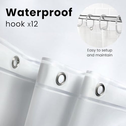 LiBa Bathroom Shower Curtain - Waterproof Plastic Shower Curtain Premium PEVA Non-Toxic with Rust Proof Grommets White 10G Heavy Duty Bathroom Accessories 72x72 (Pack of 2) - color: 10g Peva - White, size: 72"W x 72"L (Pack of 2)