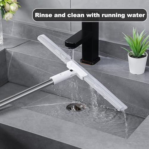 Rubber Squeegee Broom for Floor,62" Long Handle Window Squeegee, Silicone Pet Hair Remover,Magic Broom for Indoor Cleaning,Cleans Glass, Hair, fine dust, Liquids, Suitable for Smooth Floors, Rugs - size: Large (1 in 1)