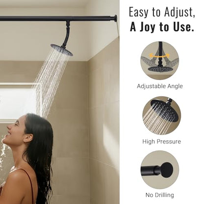 All Metal High Pressure Dual Shower Head for Couples (Matte Black) | Ideal for Couples, All Metal Construction, High Pressure, No Professional Plumber Needed - color: Matte Black