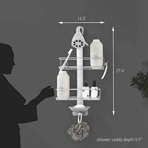 simplehuman Adjustable Shower Caddy, Stainless Steel and Anodized Aluminum - style: Medium