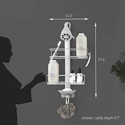 simplehuman Adjustable Shower Caddy, Stainless Steel and Anodized Aluminum - style: Medium