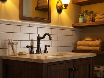 Oil Rubbed Bronze 2-Handle 8 Inch Widespread Bathroom Faucet, 3 Holes | Derengge Traditional Widespread Sink Faucet, With Pop-Up Drain 360° Swivel Stainless Steel Spout, F-8303-ORB - color: Oil Rubbed Bronze