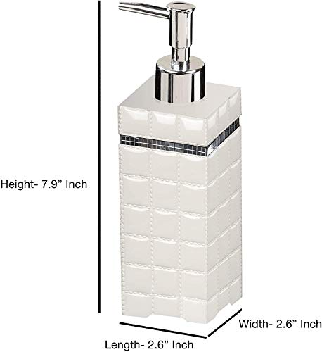 nu steel Giraffe White Resin Bath Accessory Set for Vanity Countertops, 4 piece Luxury Ensemble Includes soap Dish, Toothbrush Holder, Tumbler, soap and Lotion Pump,White Resin
