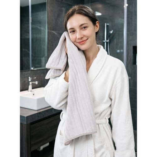 3-Piece Hand Bath Towels 14 X 29.6 Inchs, Quick-Dry Microfiber Washcloths with Hanging Loop, Soft & Absorbent Face Towels for Bathroom Kitchen Gym Travel - color: 3grey
