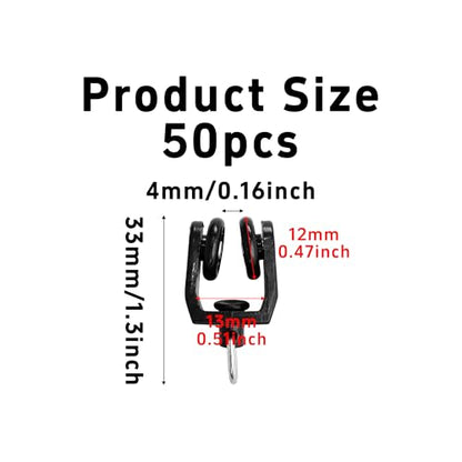 50PCS Black Curtain Track Rollers, Plastic Ceiling Rail Gliders for Window Shower Bendable Flexible Track System - color: Black