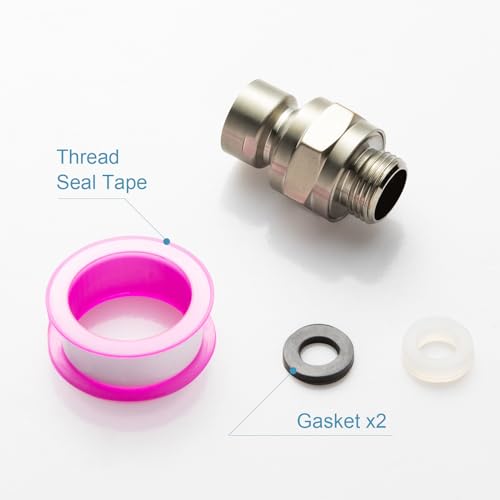 OFFO Shower Head Swivel Ball Adapter, Brushed Nickel All Metal Adjustable Shower Arm Extension Connector Universal Showering Component Solid Brass - color: Brushed Nickel