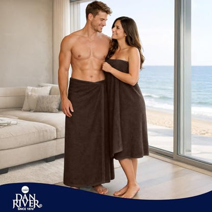 DAN RIVER Pack of 1 Oversized Bath Sheet, 40 x 80 Inches, Brown | 100% Cotton Jumbo Bath Towel with Extra Large Coverage, Lightweight Feel, Super Soft & Quick Dry - color: Brown, size: 40x80" Oversized Bath Sheet