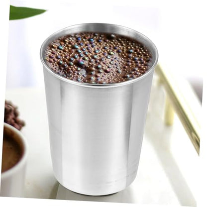 Water Tumbler Stainless Steel Cups Bathroom Tumbler Silver Chrome Home Beverage Cup - size: 8.50X6.00X6.00CM