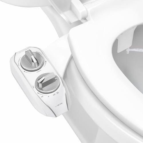 LUXE Bidet NEO 185 PLUS - Patented Bidet Attachment for Toilet, Chrome | Non-Electric, Dual Nozzle, Slide-In Install, 360° Self-Clean, EZ-Lift to Clean, Feminine & Rear Wash - color: Chrome