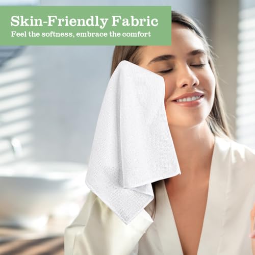 Washcloths Bulk 100 Pack Face Towels, Highly Soft Wash Cloths | Hand Towels, Fast Drying Multi-Purpose Microfiber Cleansing Cloths for Bathroom, Hotel, Spa, and Salon White (12" x 12") - color: White, size: 100Pack