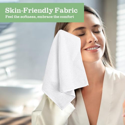 Washcloths Bulk 100 Pack Face Towels, Highly Soft Wash Cloths | Hand Towels, Fast Drying Multi-Purpose Microfiber Cleansing Cloths for Bathroom, Hotel, Spa, and Salon White (12" x 12") - color: White, size: 100Pack