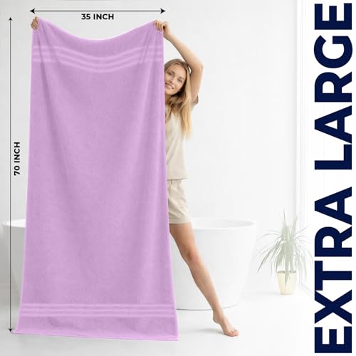 DAN RIVER 2 Pack Bath Sheets Extra Large 35x70, Large Bath Towels for Adults, XL Oversized Heavy Duty Towel Set, 600 GSM 100% Ring Spun Cotton, Soft Quick Dry, Lavendar - color: Lavendar