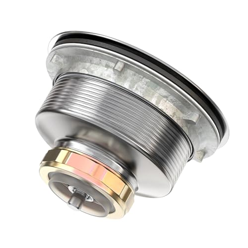 KONE Kitchen Sink Drain Sink Strainer 3-1/2 Inch Drain Assembly Kit Replacement for Universal 3.5 Inch Kitchen Sink, All Stainless Steel Body with Strainer Basket and Drain Stopper (9171，Stainless) - color: Stainless
