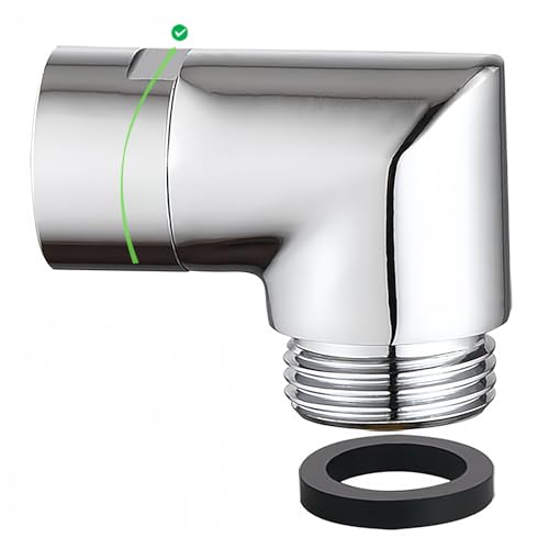 Totalize Solid Brass 90 Degree Shower Elbow Adapter, G1/2" Shower Head Extension Arm Connector (Chrome)