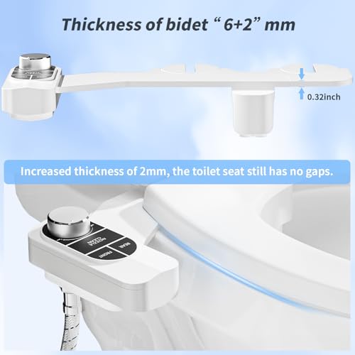 SAMODRA Non-Electric Bidet Attachment for Toilet – Self-Cleaning Dual Nozzle (Frontal & Rear Wash), Adjustable Water Pressure, Fits Most Toilets, Easy Installation (Classic Black/Silver) - color: Classic Black/Silver