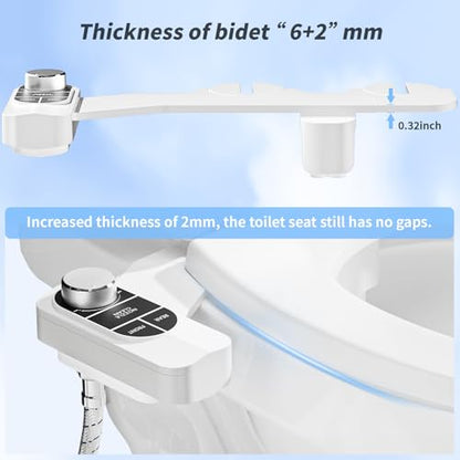 SAMODRA Non-Electric Bidet Attachment for Toilet – Self-Cleaning Dual Nozzle (Frontal & Rear Wash), Adjustable Water Pressure, Fits Most Toilets, Easy Installation (Classic Black/Silver) - color: Classic Black/Silver