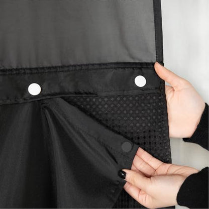 eachope 2 Pack Fabric Snap-in Shower Curtain Liner Replacement,Compatible with No Hook Shower Curtain with Snap in Liner, Removable & Water-Repellent,Machine Washable,70x54,Black