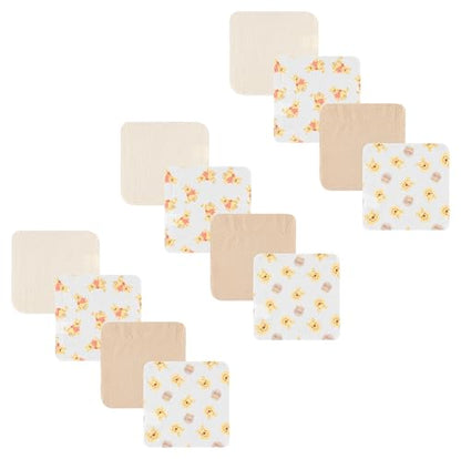 Disney Baby Washcloths 12 Pack – Ultra Soft Baby Wash Cloths, Lilo & Stitch (Stitch & Angel), Winnie the Pooh & Mickey Mouse, Absorbent Newborn Bath Essentials - color: Winnie the Pooh I