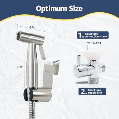 Handheld Bidet Sprayer for Toilet - Bidets for Existing Toilets Adjustable Water Pressure with Bidet Hose for Feminine Wash, Stainless Steel Muslim Shower Jet Spray for Toilet - style: 1 Pack