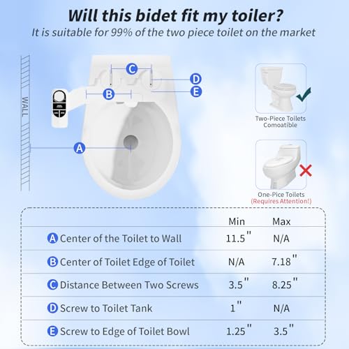 SAMODRA Non-Electric Bidet Attachment for Toilet – Self-Cleaning Dual Nozzle (Frontal & Rear Wash), Adjustable Water Pressure, Fits Most Toilets, Easy Installation (Classic Black/Silver) - color: Classic Black/Silver