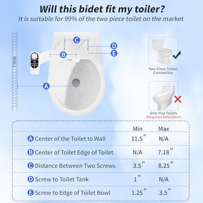 SAMODRA Non-Electric Bidet Attachment for Toilet – Self-Cleaning Dual Nozzle (Frontal & Rear Wash), Adjustable Water Pressure, Fits Most Toilets, Easy Installation (Classic Black/Silver) - color: Classic Black/Silver