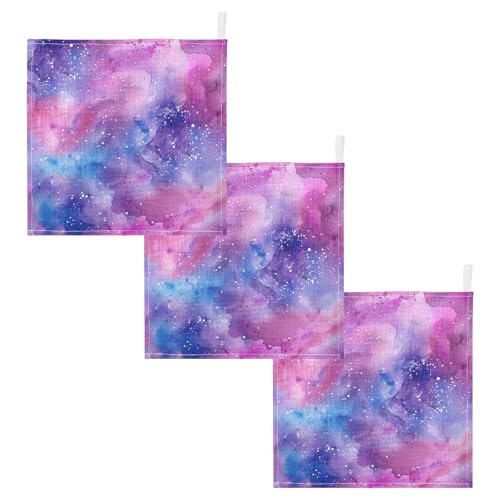 YETTASBIN Galaxy Muslin Baby Hand Washcloths, Soft Cotton Bath Face Towel, 4 Layers Extra Absorbent Feeding Burp Cloth for Newborn Infant, 3 Pack - size: 12 Inch x 3 Pack