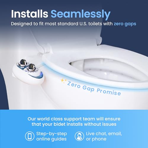 LUXE Bidet NEO 320 - Warm Water Bidet Attachment for Toilet Seat, Gold | Non-Electric, Warm Water, Dual Nozzle, Self-Cleaning, Adjustable Water Pressure, Rear & Feminine Wash - color: Gold