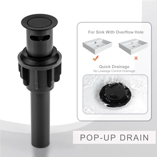 Black Bathroom Sink Faucet, 4 Inch Centerset Bathroom Faucet | ALEASHA 2 Handles Vanity Faucet with Pop Up Drain Stopper, RV Lavatory Vanity Faucets with Aesthetic Appeal - color: Matte Black