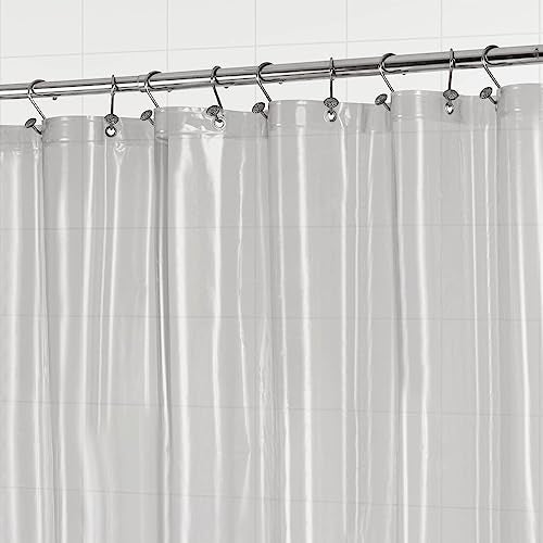 Barossa Design Clear Black Stall Shower Curtain Liner 36x 72 | Waterproof PEVA, 3 Bottom Magnets, Metal Grommets, Lightweight Plastic Shower Liner 36 x 72 Inches for Small Bathroom Stall - color: Black Clear, size: 36"W x 72"L (Pack of 1)