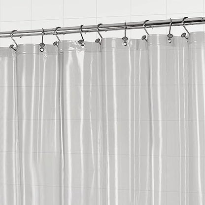 Barossa Design Clear Black Shower Curtain Liner Standard Size | Premium PEVA, PVC Free, Metal Grommets, Waterproof Lightweight Translucent Black Shower Curtain with 3 Magnets for Bathroom - color: Black Clear, size: 72"W x 72"L (Pack of 1)