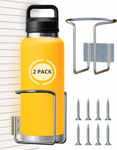 Skywin Large Cup, Water Bottle & Tumbler Holder Organizer (Screw Mount)- 2 Pack – Heavy-Duty Stainless Steel Drink Holder for Boats, Trucks, Cars, RVs & Yachts, Fits Large Tumblers, Bottles & Cans - color: Screw Mount, size: Large ( 2 Pack)