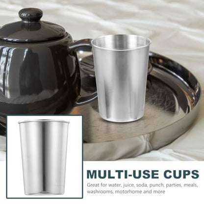 Cabilock 6oz Stainless Steel Bathroom Rinse Cup, Small Metal Tumbler Cup for Toothbrushing, Compact Mouthwash Holder and Toothbrush Holder for Bathroom Sink, Travel, Home and Guest Use, Silver - size: 8.50X6.00X6.00CM