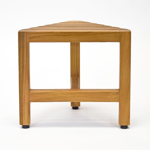 Asta Zini Solid Teak Shower/Bath/Spa Corner Foot Stool, Side Table, Fully Assembled, TB-014